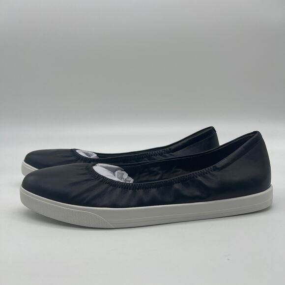 Lori Goldstein Collection Slip On Size 8 M Leather Flat with Elastic Black - Picture 3 of 10